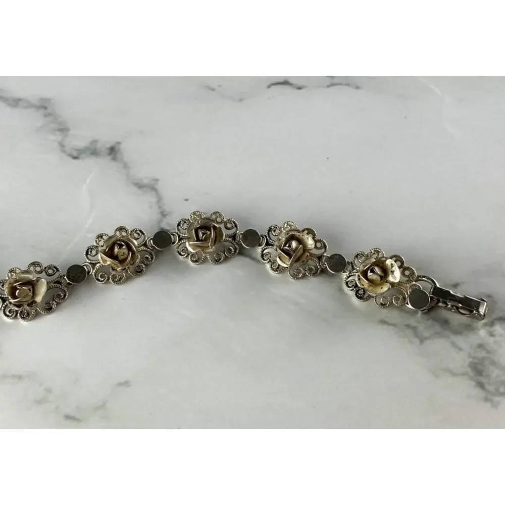 Vintage 925 Sterling Silver Bracelet Size 7 In